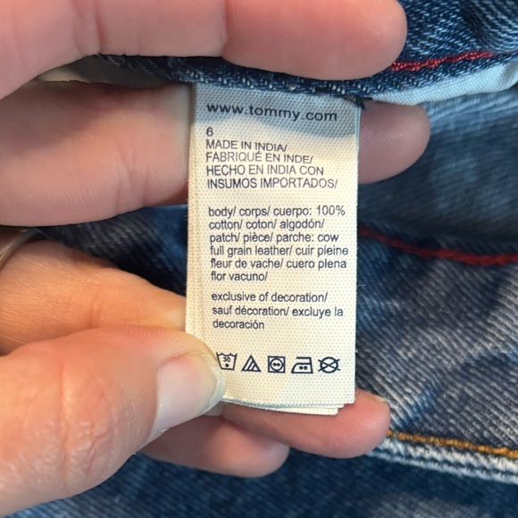 Tommy Jeans Embroidered Denim 20 in Skirt Women’s Size 6 Daisy Hem Blue Jean - Picture 7 of 9